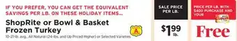 ShopRite Frozen turkey offer
