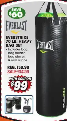 Big 5 Everlast 70-lb. everstrike heavy bag kit offer
