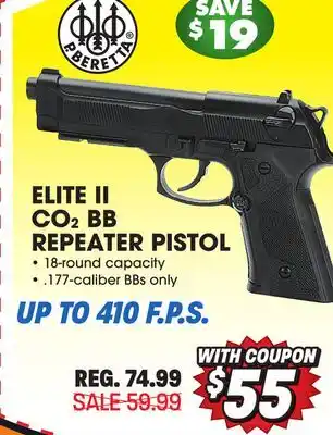 Big 5 Beretta elite ii co2 repeater bb pistol offer