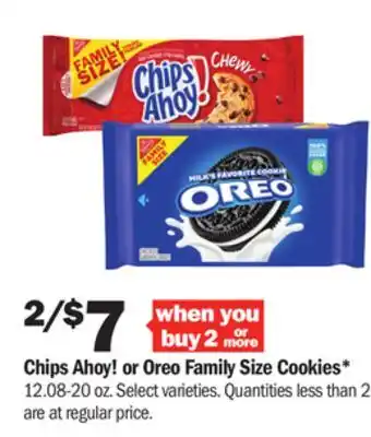 Meijer Chips ahoy! or oreo family size cookies offer