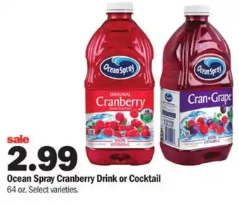Meijer Ocean spray cranberry drink or cocktail offer