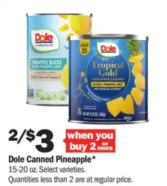 Meijer Dole canned pineapple offer