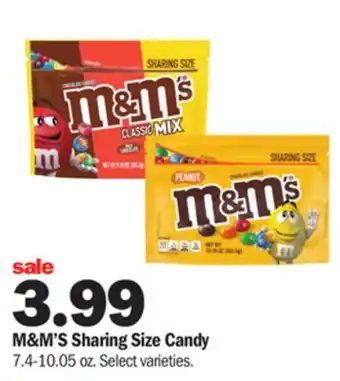 Meijer M&m's sharing size candy offer