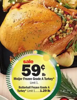 Meijer Meijer frozen grade a turkey offer