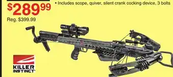 Dunham's Sports Killer instinct bone collector 415 crossbow package with silent crank offer