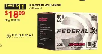 Dunham's Sports Federal champion 22lr ammo offer