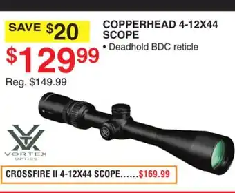 Dunham's Sports Vortex crossfire ii 4-12x44 scope offer