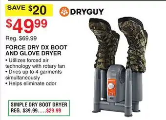 Dunham's Sports Dryguy force dry dx boot and glove dryer offer