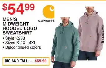 Dunham's Sports Carhartt men's midweight hooded logo sweatshirt offer