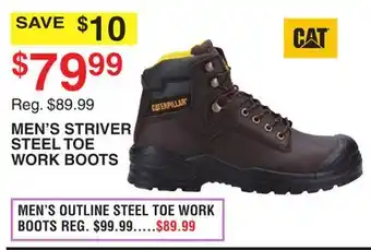 Dunham's Sports Cat men's striver steel toe work boots offer