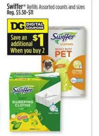Dollar General Swiffer Refills Assorted Counts And Sizes offer