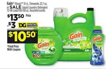 Dollar General Gain Fireworks Or Liquid Laundry Detergent offer
