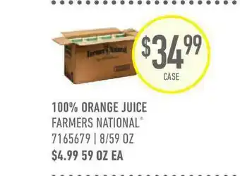 US Foods Chef's Store 100% Orange Juice Farmers National® offer