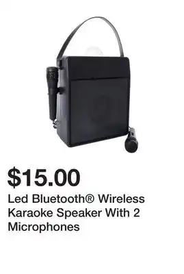 Five Below Led bluetooth wireless karaoke speaker with 2 microphones offer