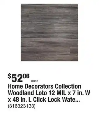 The Home Depot Home decorators collection woodland loto 12 mil x 7 in. w x 48 in. l click lock waterproof luxury vinyl plank flooring (23.8 offer