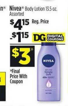 Dollar General Nivea Body Lotion offer