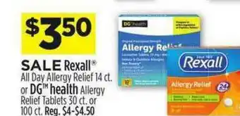 Dollar General Rexall All Day Allergy Relief Or Dg Health Allergy Relief Tablets offer