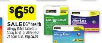 Dollar General Dg Health Allergy Relief Tablets Of Spray Or Aller-easy offer