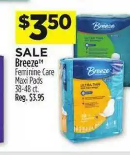 Dollar General Breeze Feminine Care Maxi Pads offer