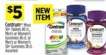 Dollar General Centrum Minis 50+ Tablets Men's Or Women's Gummies Or Men's Or Women's 50+ Gummies offer