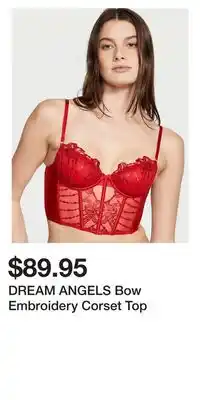 Victoria's Secret Dream angels bow embroidery corset top offer