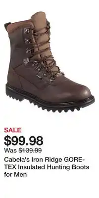 Cabela's Cabela's iron ridge gore-tex insulated hunting boots for men offer