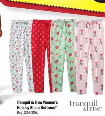 Meijer Tranquil & true women's holiday sleep bottoms offer
