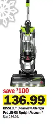 Meijer Bissell cleanview allergen pet lift-off upright vacuum offer
