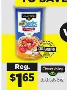 Dollar General Clover Valley Quick Oats offer