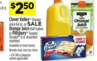 Dollar General Clover Valley Or Orange Juice Or Pillsbury offer