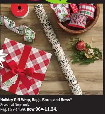 Meijer Holiday gift wrap, bags, boxes and bows offer