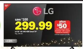 Meijer Lg 50 4k uhd hdr smart tv offer