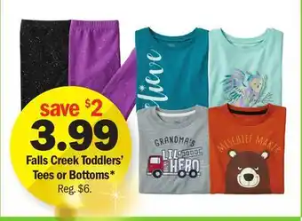 Meijer Falls creek toddlers' tees or bottoms offer