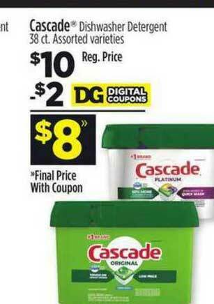 Dollar General Cascade Dishwasher Detergent offer