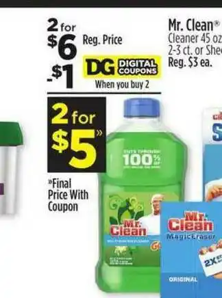 Dollar General Mr. Clean Cleaner offer