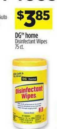 Dollar General Dg Home Disinfectant Wipes offer