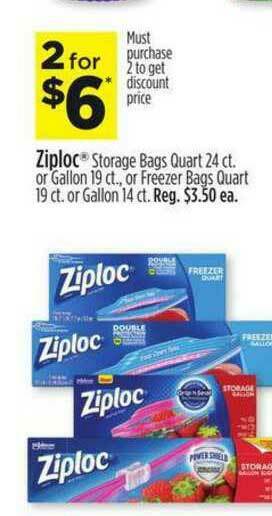 Dollar General Ziploc Storage Bags Quart Or Gallon Or Freezer Bags Quart Or Gallon offer