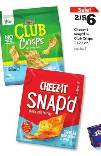 Family Dollar Cheez-it Snap'd Or Club Crisps offer