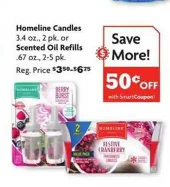 Family Dollar Homeline Candles Scented Oil Refills offer