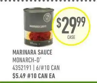 US Foods Chef's Store Marinara Sauce Monarch-D® offer