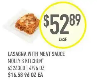 US Foods Chef's Store Lasagna With Meat Sauce Molly's Kitchen® offer