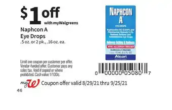 Walgreens Naphcon A Eye Drops offer