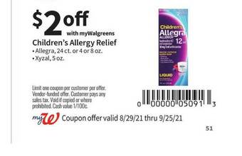 Walgreens Children's Allergy Relief offer