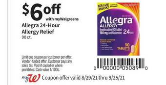 Walgreens Allegra 24-Hour Allergy Relief offer