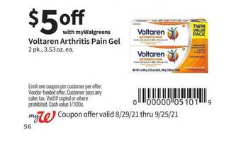Walgreens Voltaren Arthritis Pain Gel offer