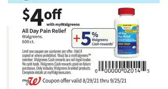 Walgreens All Day Pain Relief Walgreens offer