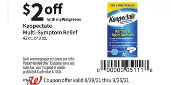 Walgreens Kaopectate Multi-Symptom Relief offer