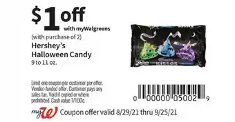 Walgreens Hershey's Halloween Candy offer