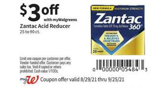 Walgreens Zantac Acid Reducer offer