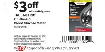 Walgreens True Metrix® On-The-Go Blood Glucose Meter Walgreens offer